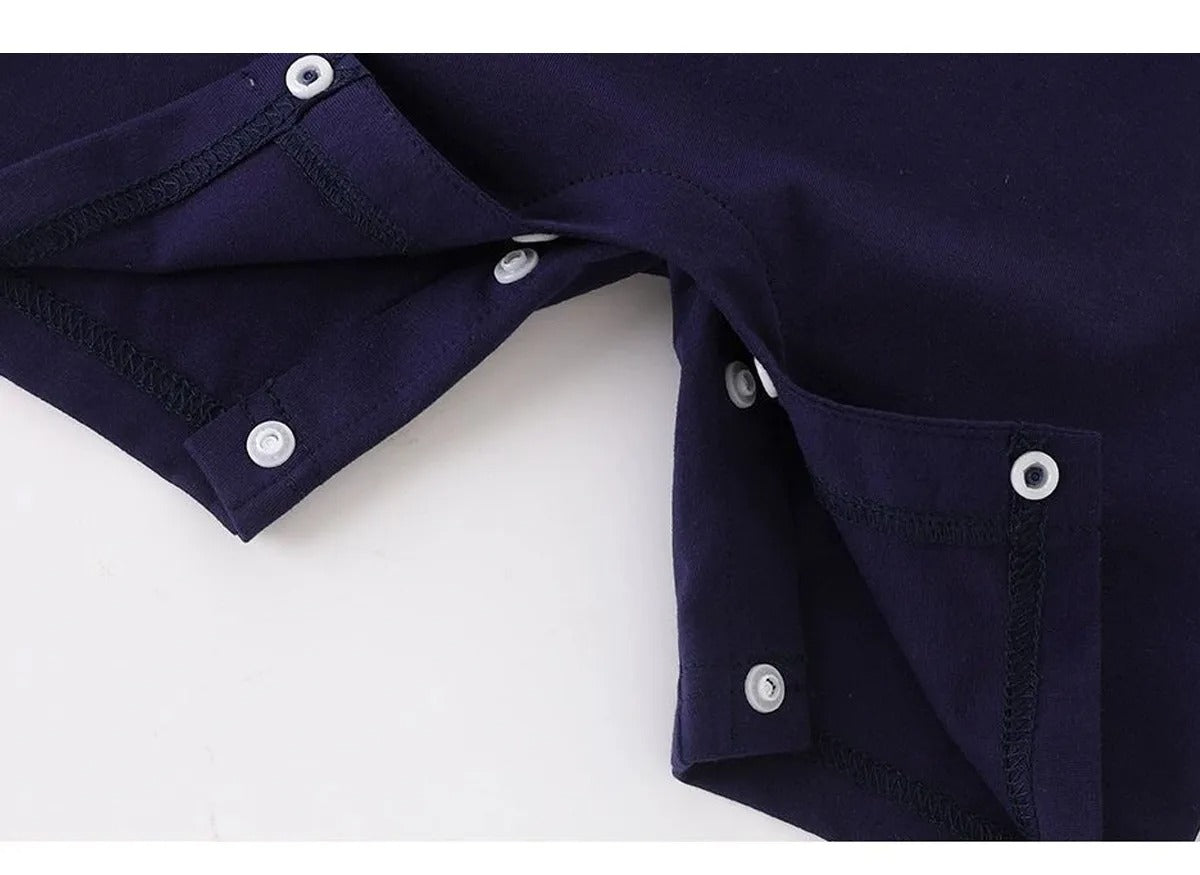 Stylish baby boys romper β breathable Oliver Breeze one-piece from Ju Ju Jam.
