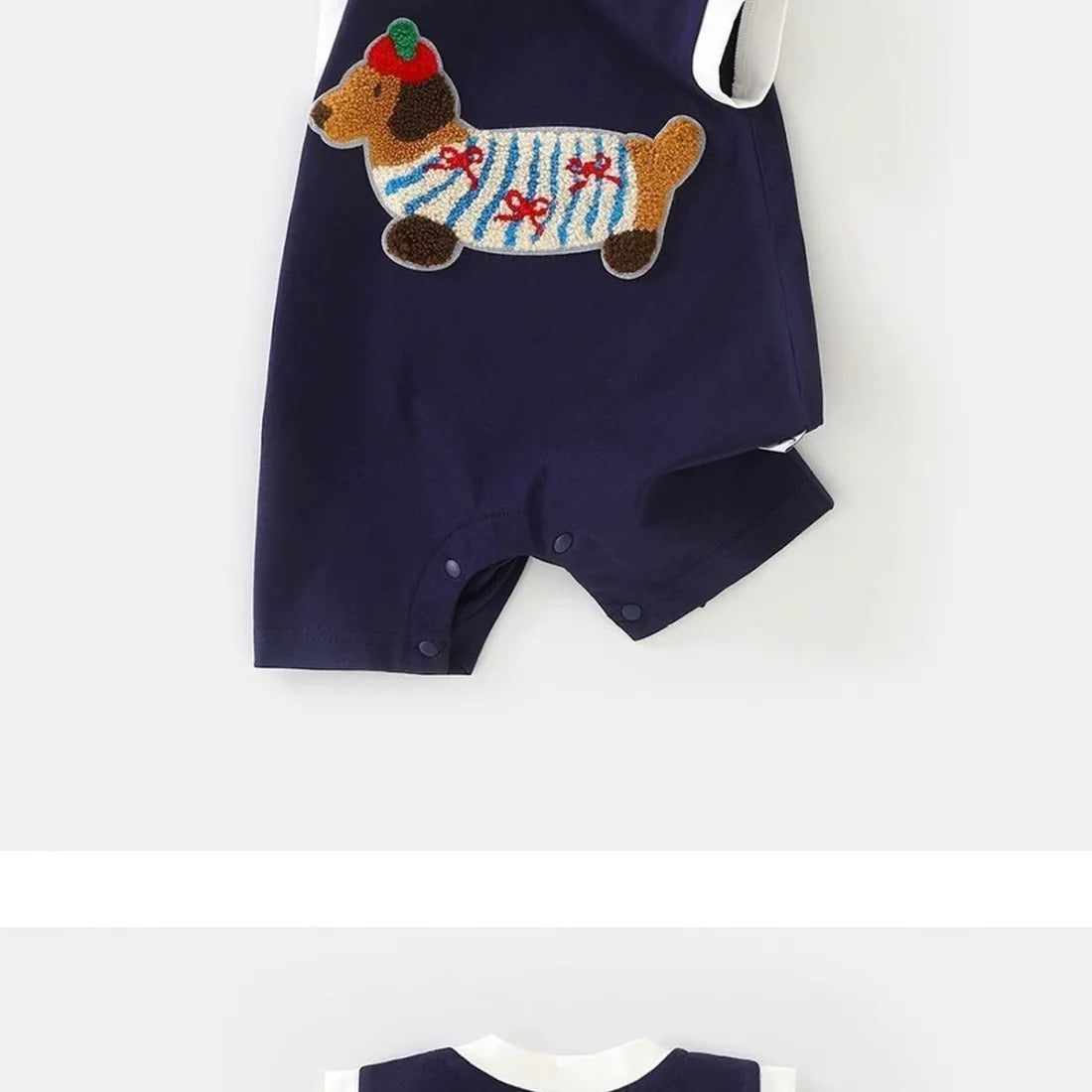 Oliver Breeze romper for baby boys β soft and stylish summer outfit by Ju Ju Jam.