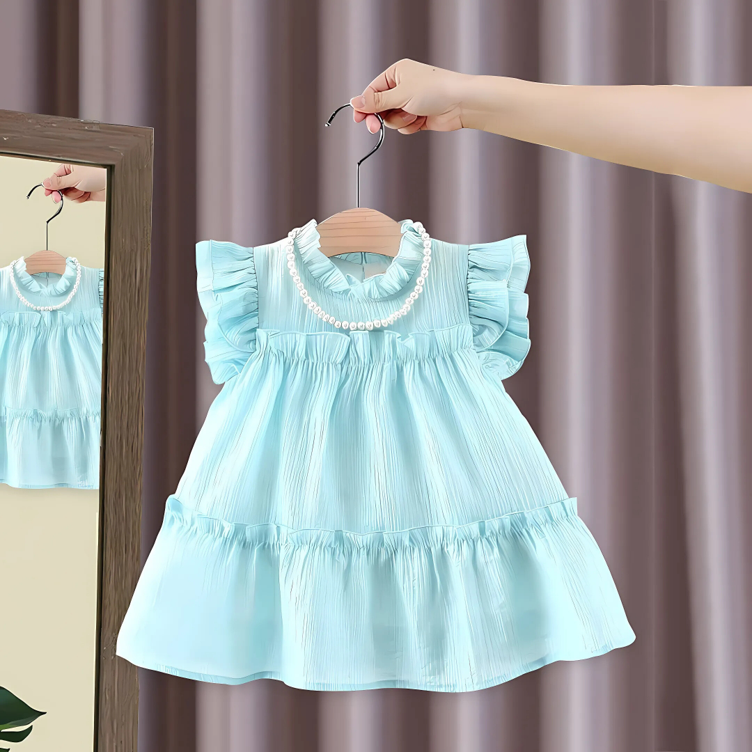 Pearl neck rich girls dress by Ju Ju Jam – elegant baby girl outfit