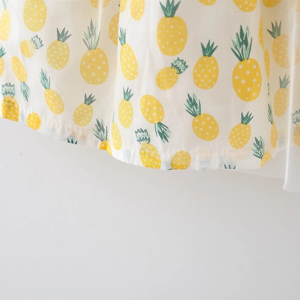Lightweight pineapple print dress for baby girls – Ju Ju Jam brand