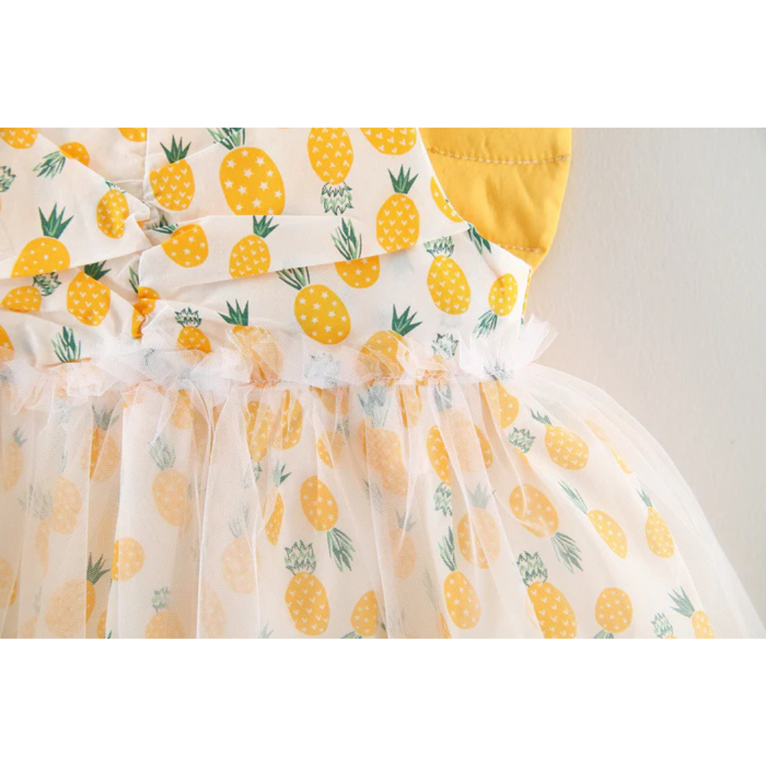 Lightweight pineapple print dress for baby girls – Ju Ju Jam brand