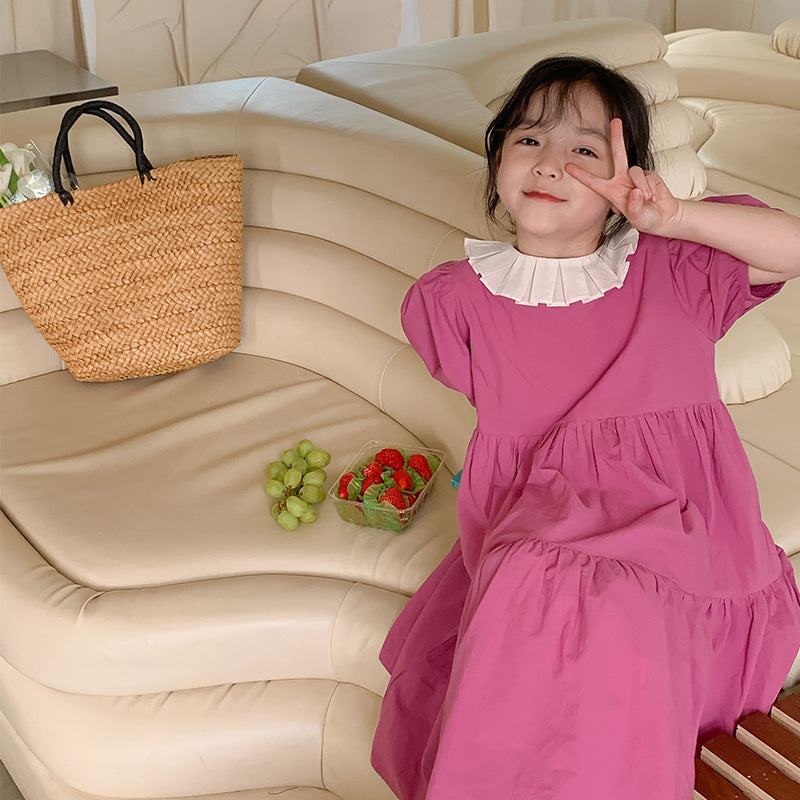 Vintage-style Pink Classy Girls Dress - Beautifully crafted dress for baby girls, combining classic elegance with modern charm, at Ju Ju Jam.