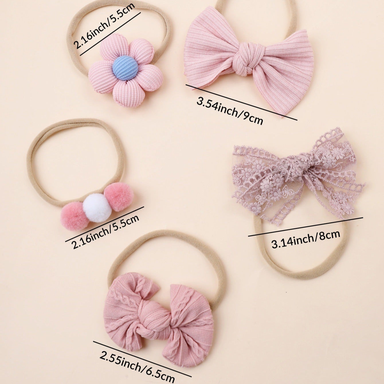 Ju Ju Jam pink baby hair set – 5 elegant and cute accessories for baby girl hairstyles.