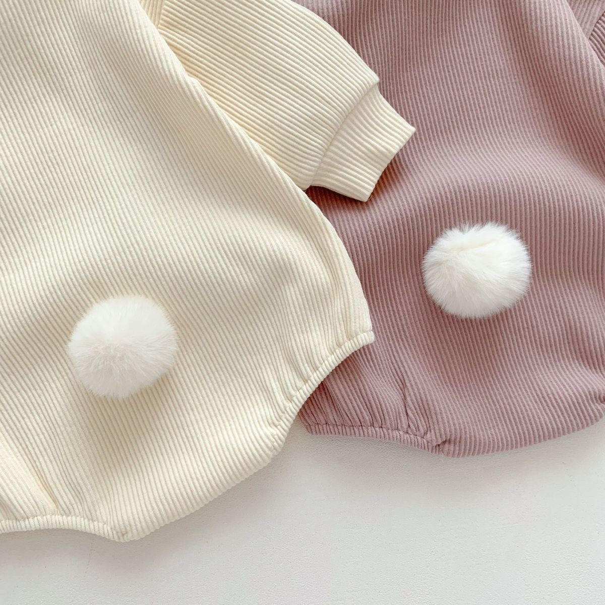 Bunny hooded baby outfit β Rabbit Tail Onesie for boys and girls by Ju Ju Jam.