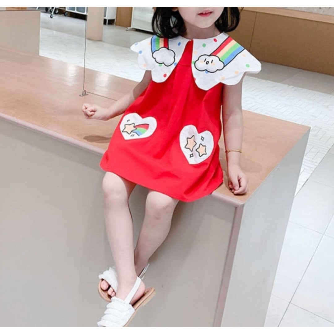 Rainbow Dreams toddler dress with multicolor layers – Ju Ju Jam fashion