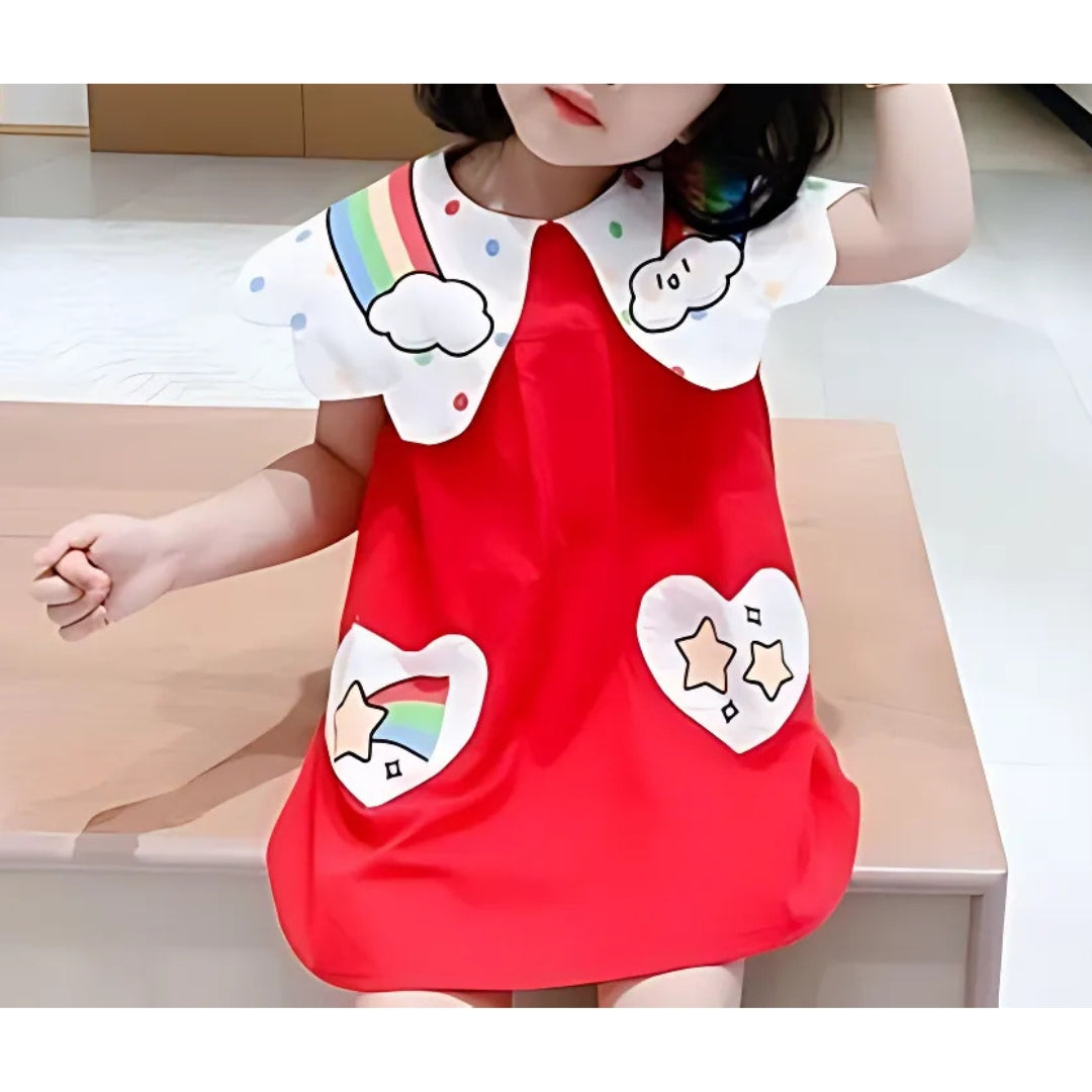 Charming rainbow dress for girls with dreamy hues – Ju Ju Jam kidswear