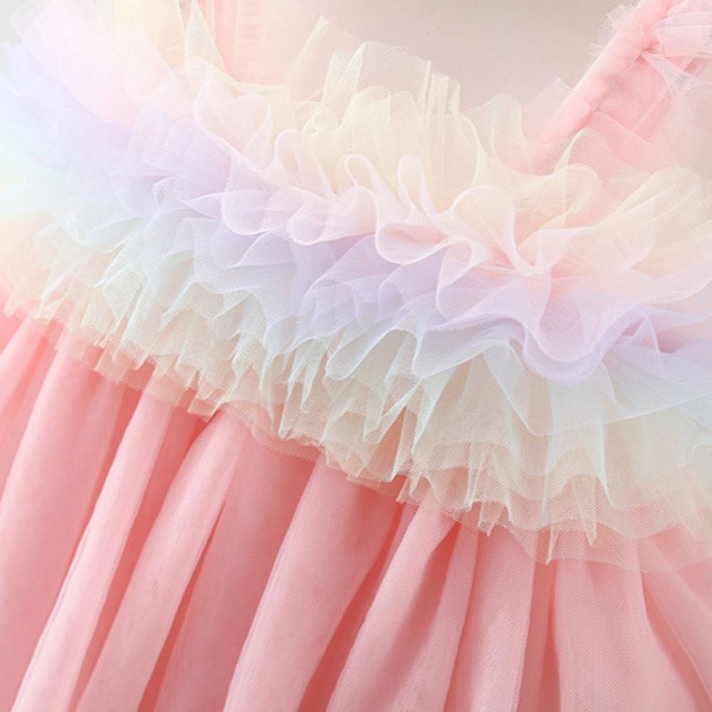 Princess-style girls dress with rainbow frills – Ju Ju Jam kids fashion