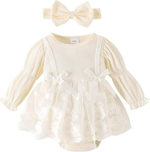 Elegant baby girl romper set – Rose collection by Ju Ju Jam featuring a dress, socks, and bow for little princesses.
