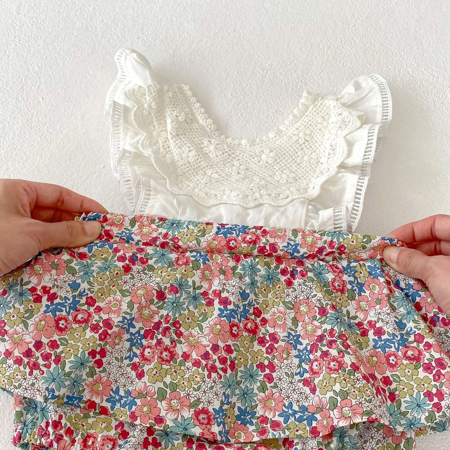 Ruby-colored romper dress for baby girls β Ju Ju Jam premium outfit