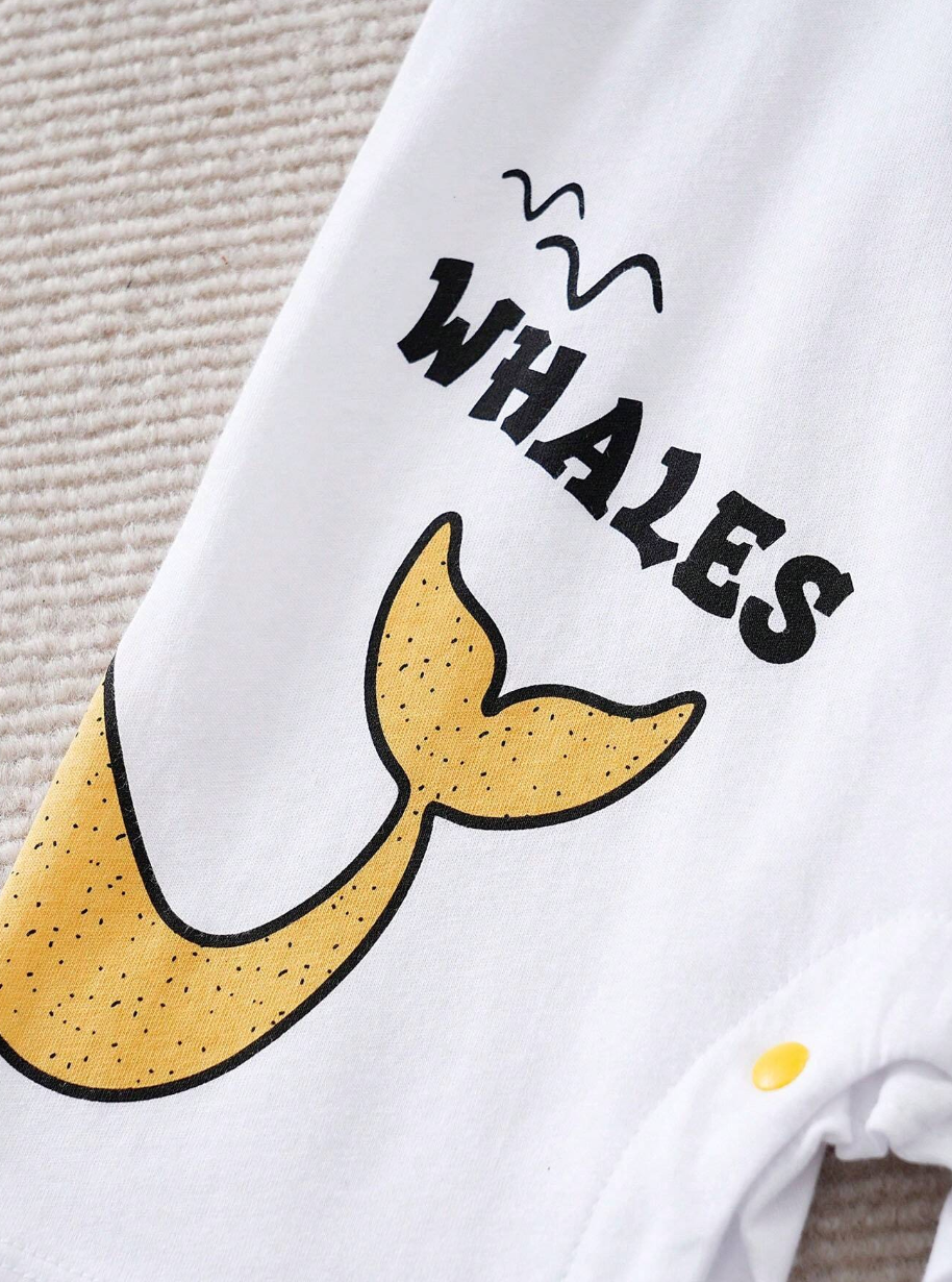 Little Ocean Whale Baby Boys Girls Romper