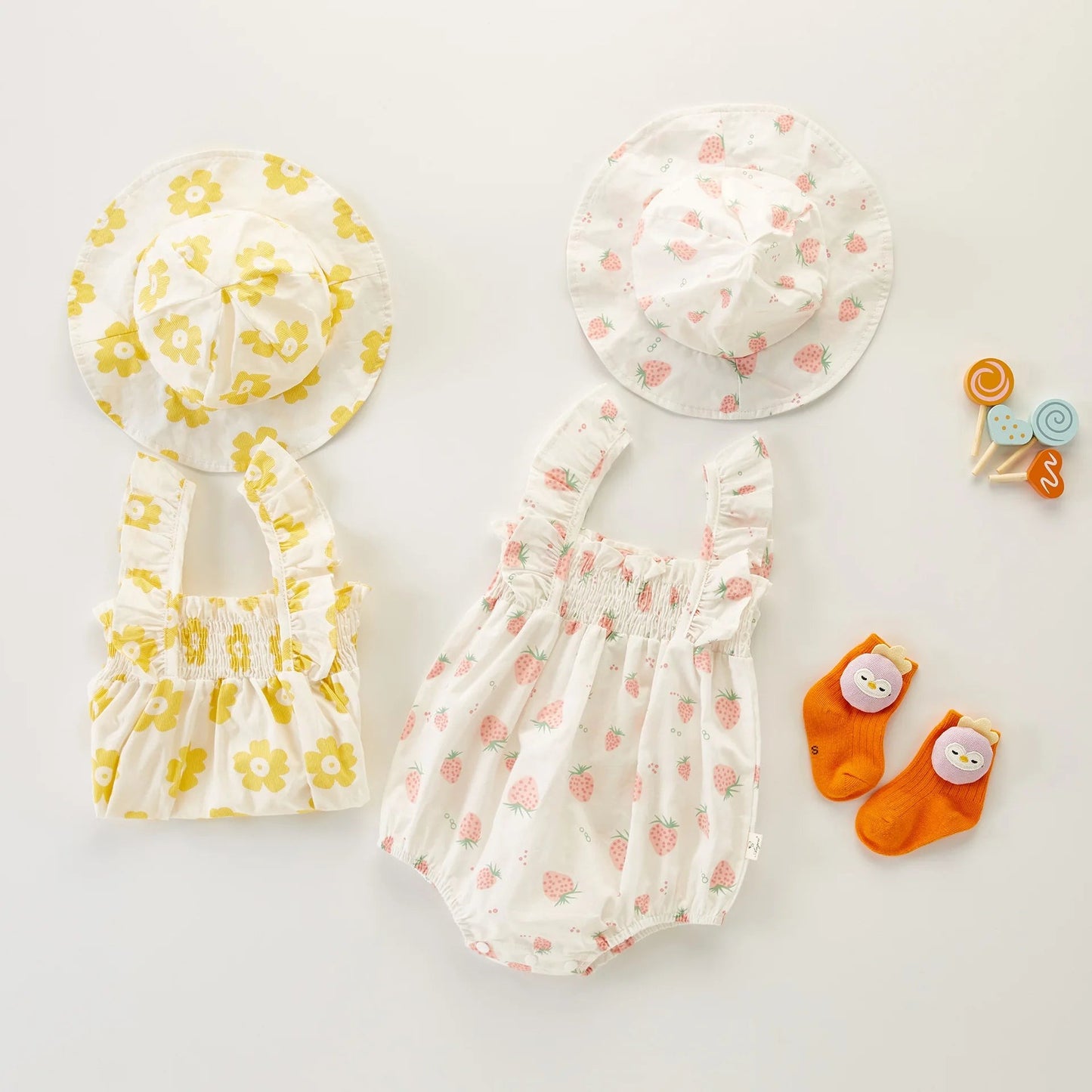 Frilly and charming Shine & Ruffle baby romper set with hat – Ju Ju Jam babywear
