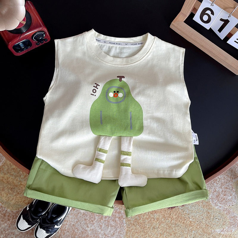 Cool and breathable baby boy outfit with 3D graphics – Ju Ju Jam summer set