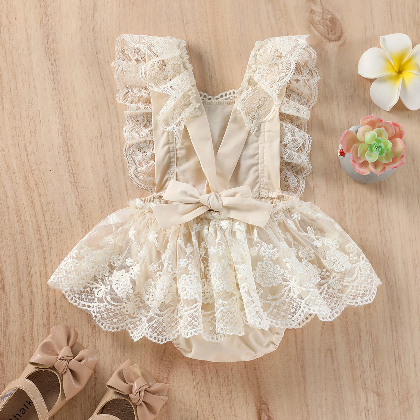 Ju Ju Jam's Sleeveless Lace Romper Suit: Keep Your Baby Stylish and Cool All Day