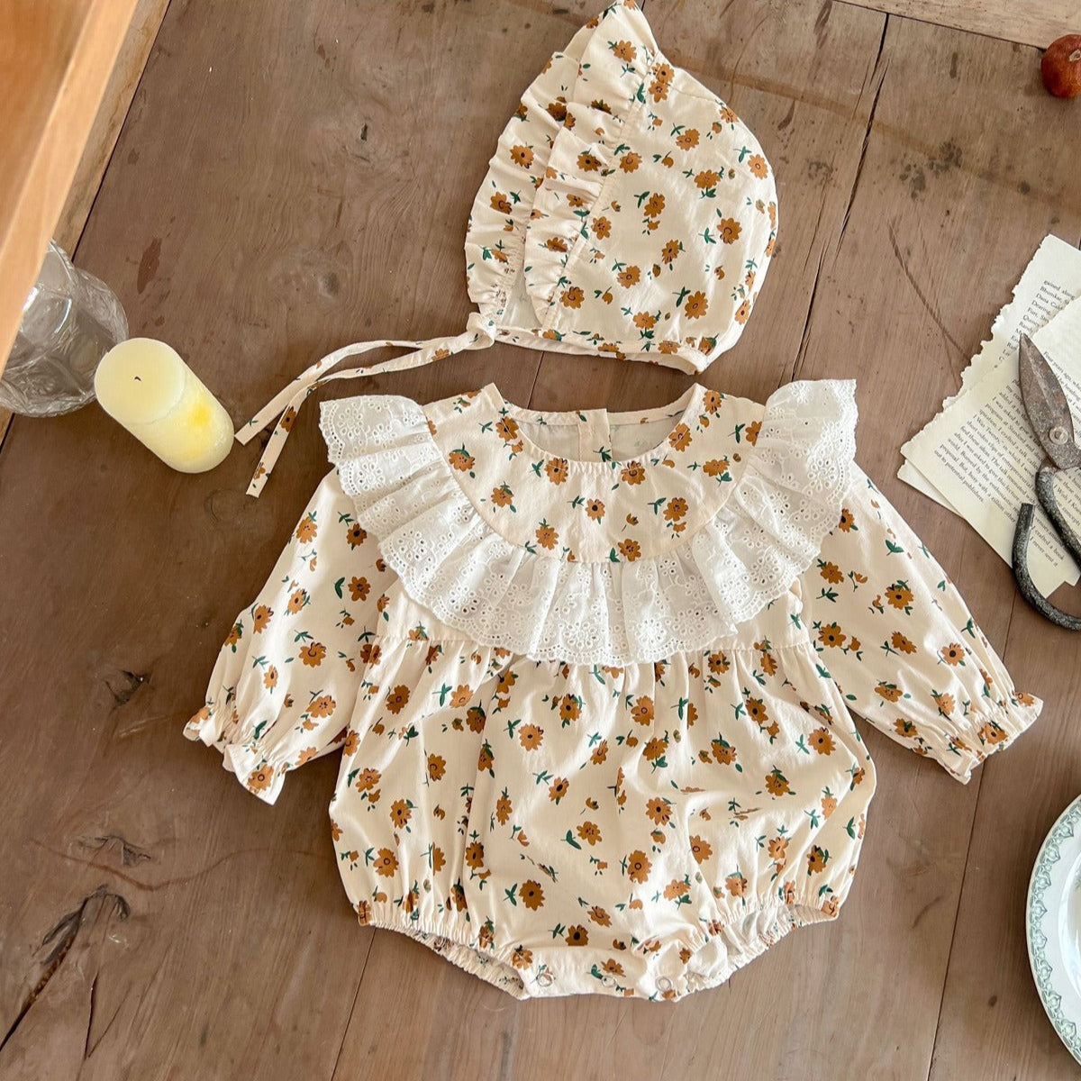 Ju Ju Jam Stella frill romper and cap set for baby girls – cute and comfortable summer outfit