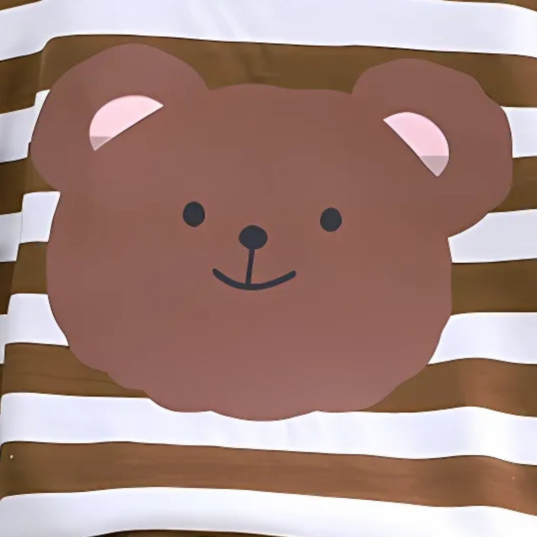 Comfortable boys loungewear set featuring stripes and bear graphic – Ju Ju Jam kidswear