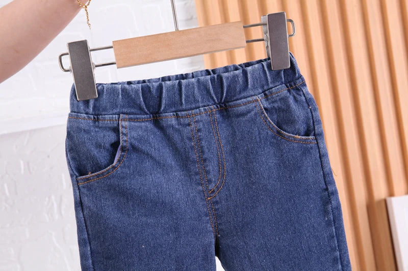 Front view of girls' bow top and flare jeans set - Ju Ju Jam