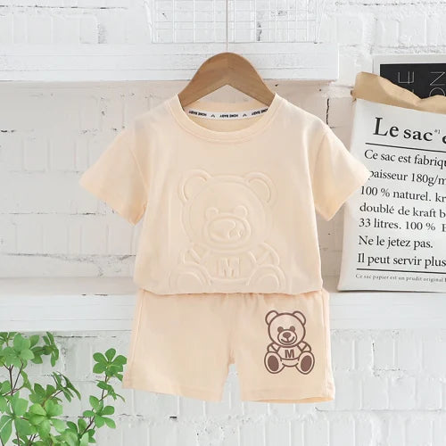 Ju Ju Jam boys co-ord set – soft cotton outfit with embossed teddy design