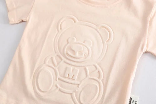 Adorable teddy design baby boy outfit – Ju Ju Jam embossed co-ord set