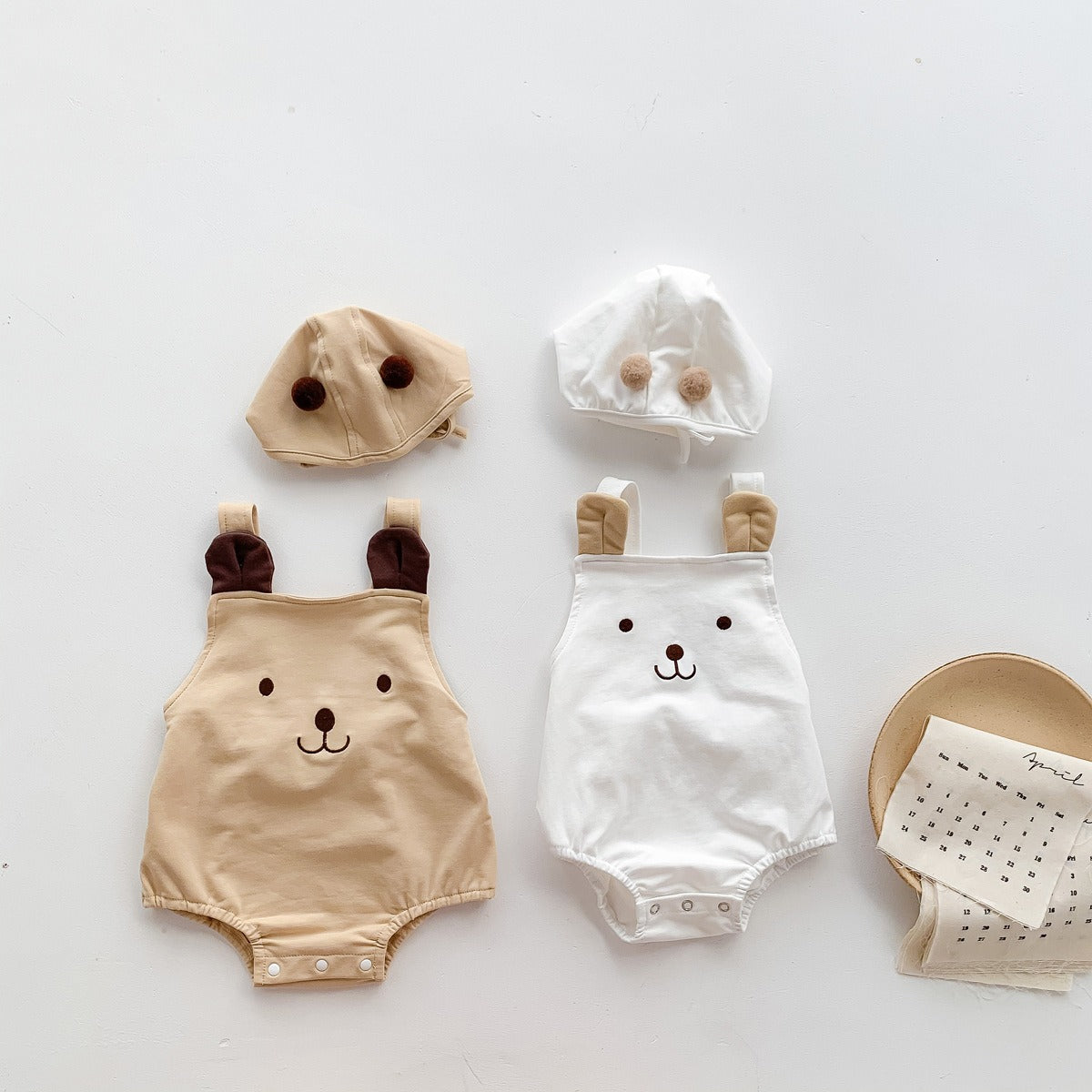 Ju Ju Jam Tiny Teddy Romper With Hat featuring cute ears and soft fabric