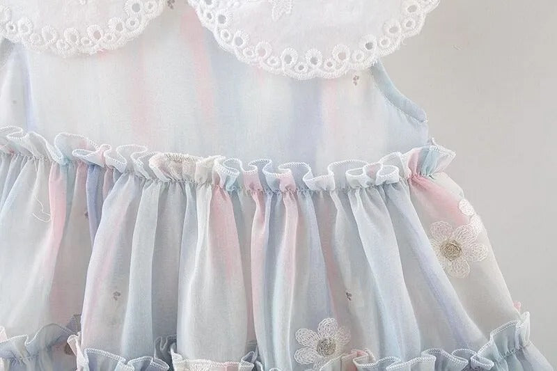 Lightweight floral dress for toddlers with frill detailing β Ju Ju Jam