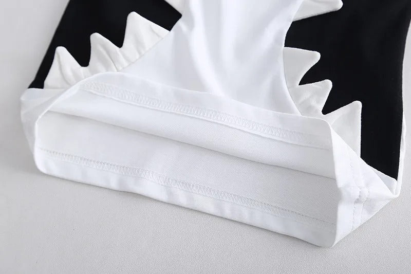 Ju Ju Jam Soft Cotton Dino Outfit for Boys – White Everyday Play Set