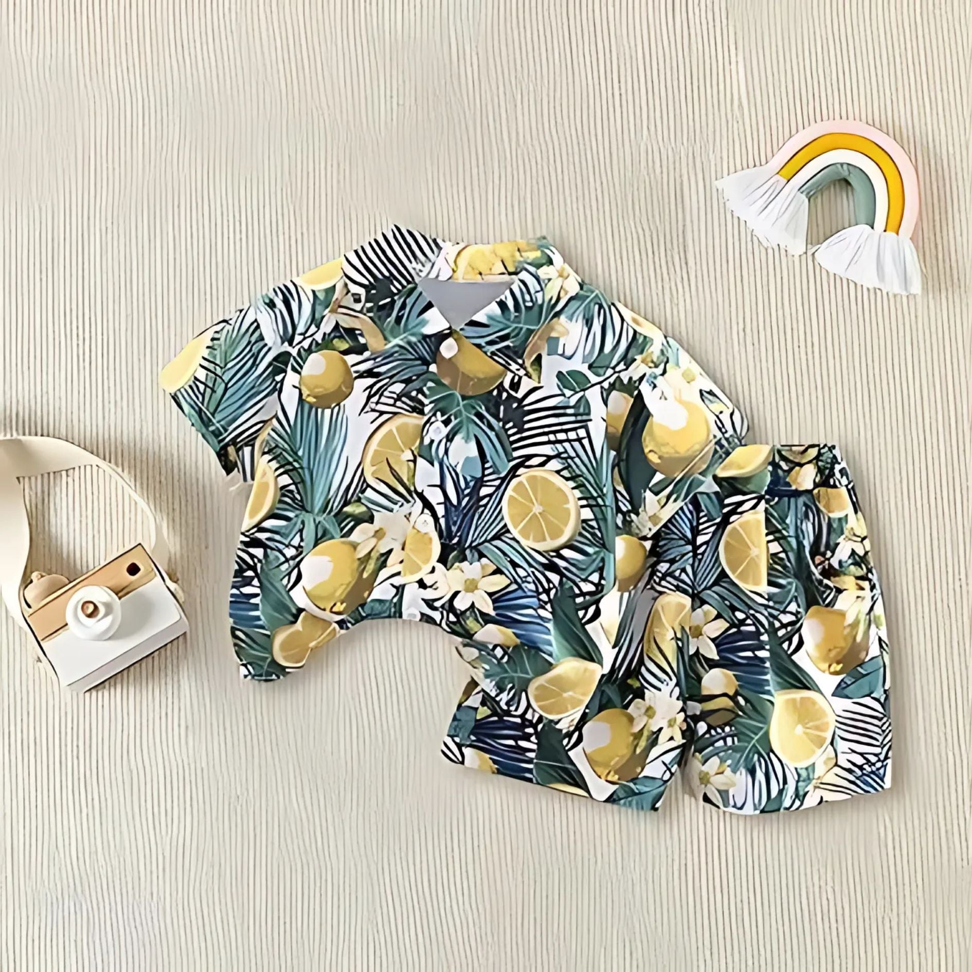 Ju Ju Jam boys summer outfit with fresh lemon design