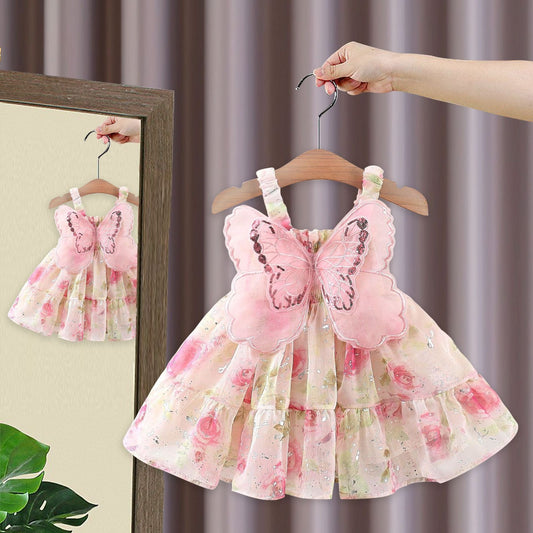 Nayara Fairy Wings Baby Girls Princess Dress by Ju Ju Jam β magical fairy-inspired baby dress.