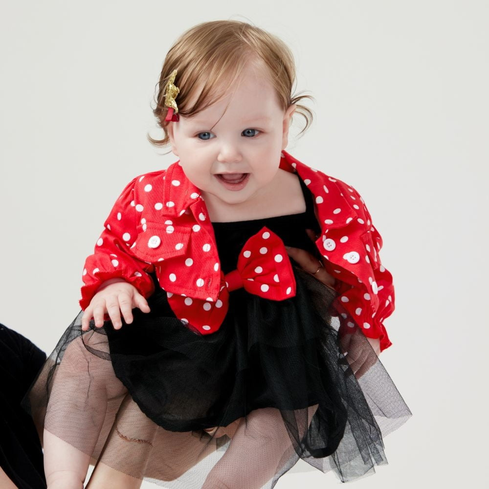 Polka Dot Baby Girls Dress with Jacket and Headband