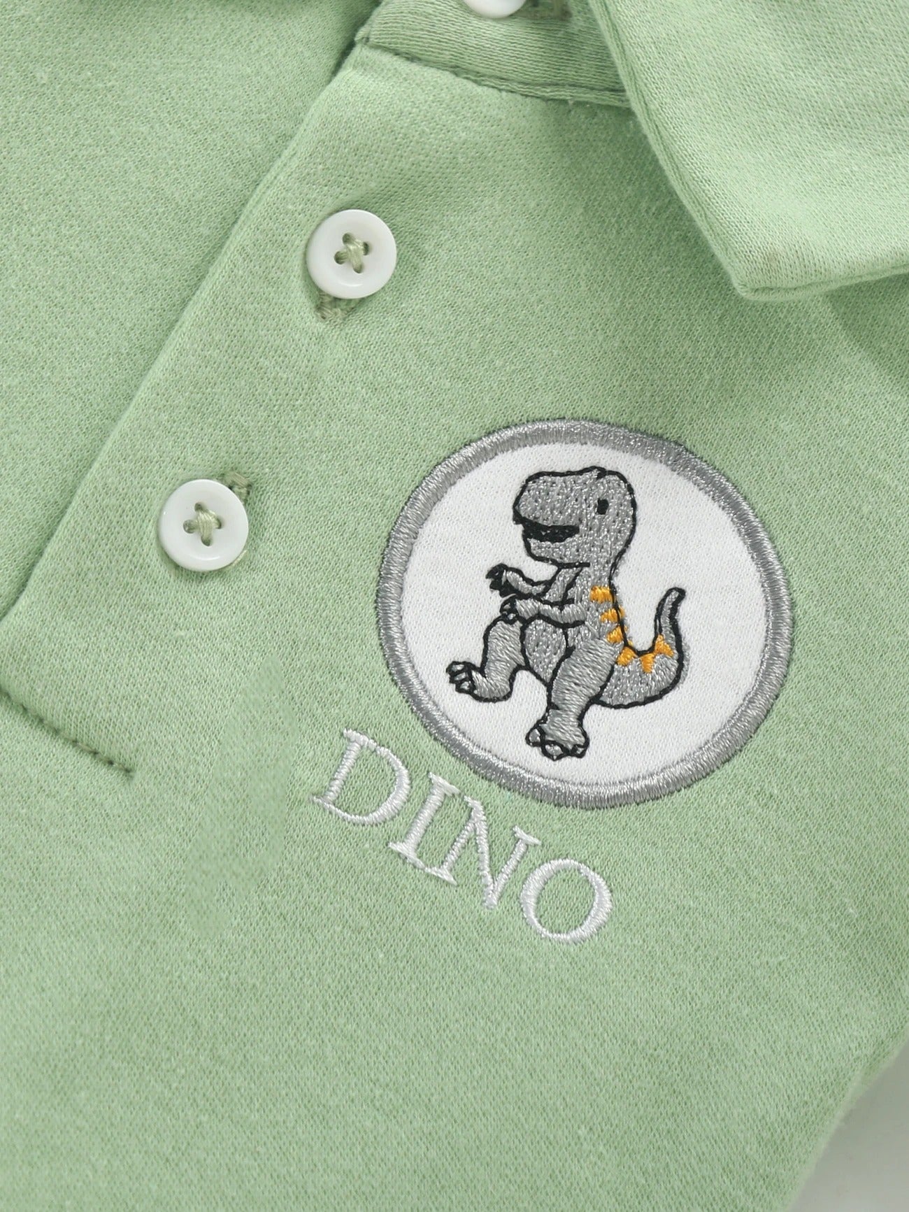 Ju Ju Jam baby boy romper with dinosaur print, shorts, and matching hat