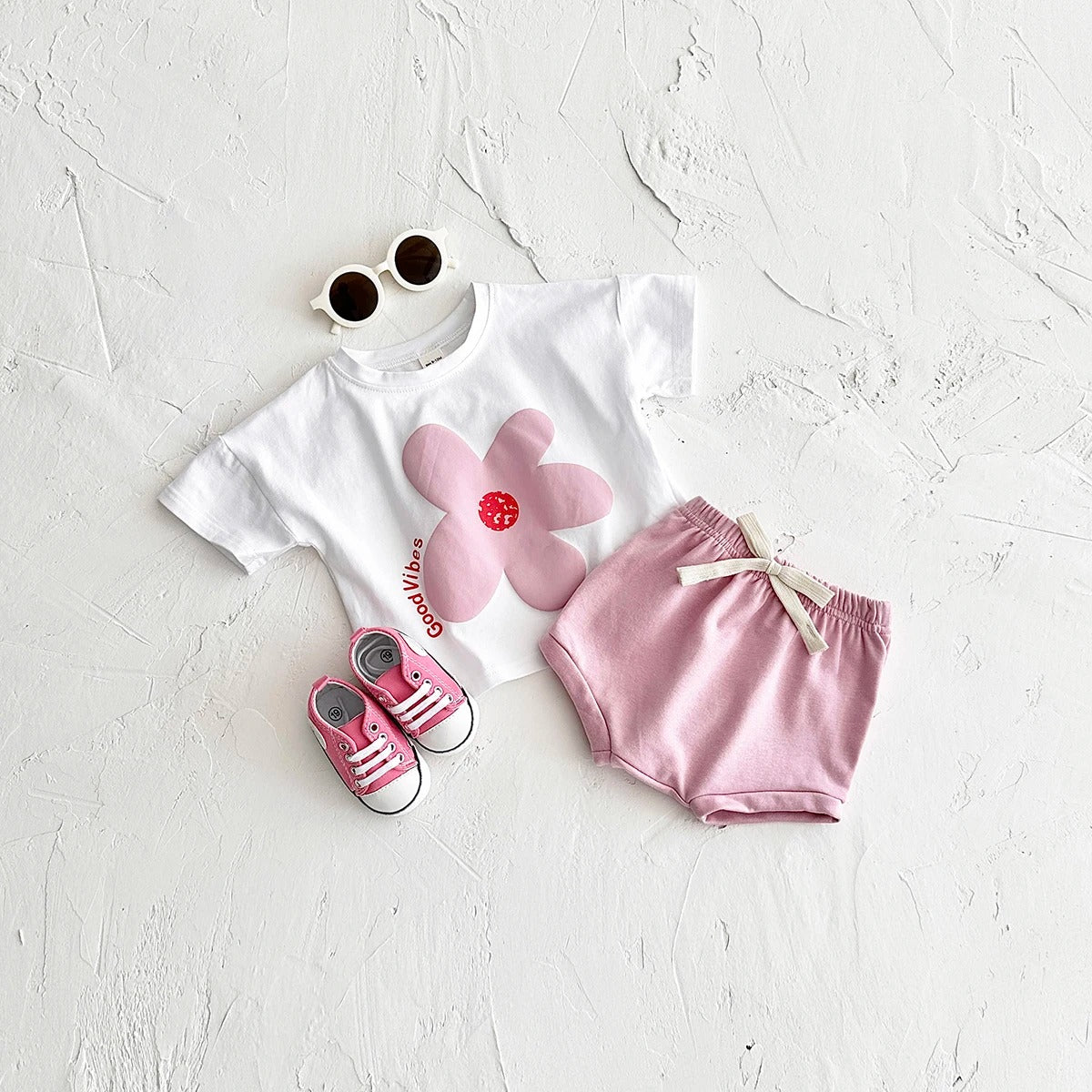 Bright and happy Miss Good Vibes two-piece set β casual outfit for girls by Ju Ju Jam.