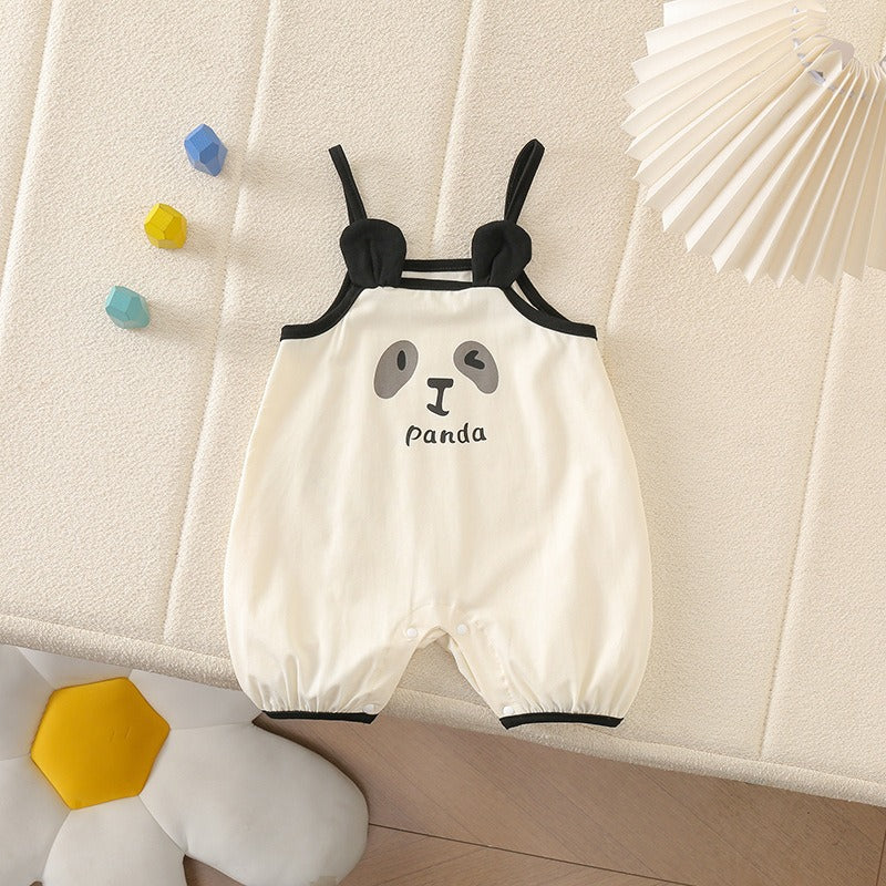 Panda Sleeveless Baby Girls Romper