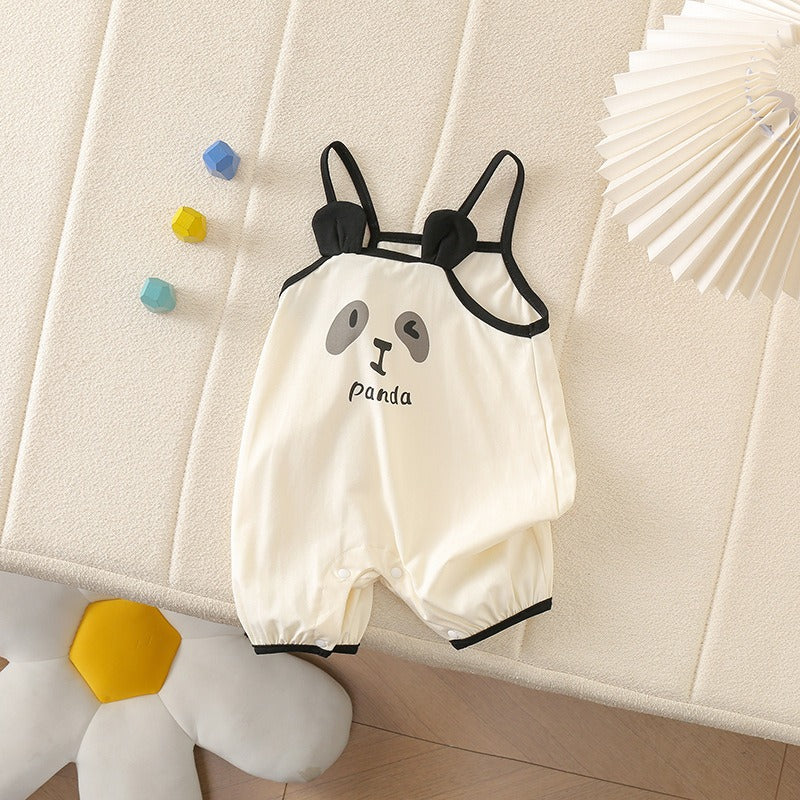 Panda Sleeveless Baby Girls Romper