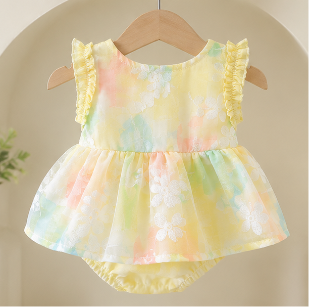 Avya Pastel Petals Baby Girls Romper Dress