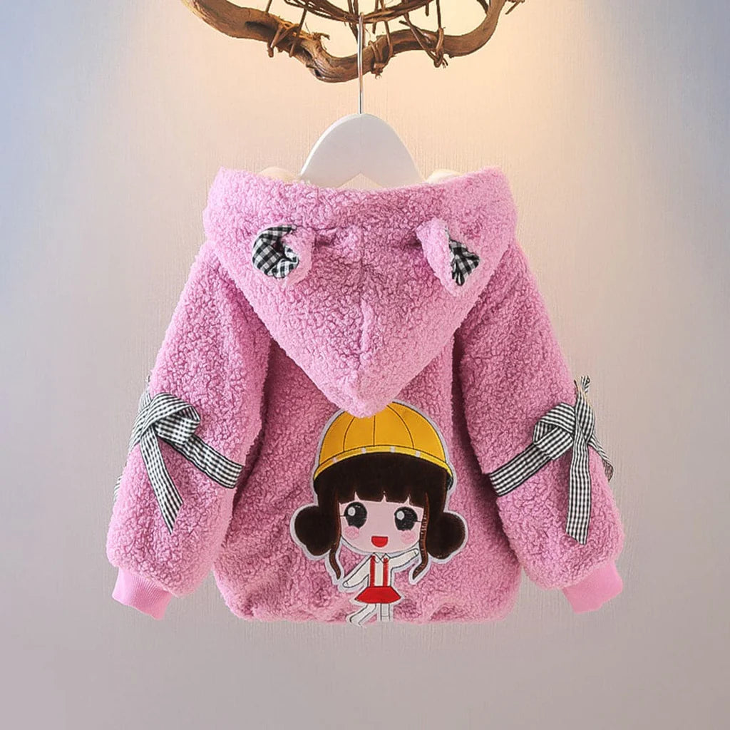 Little Girls Cute Warm Jacket by Ju Ju Jam β cozy and stylish jacket perfect for keeping your little one warm.