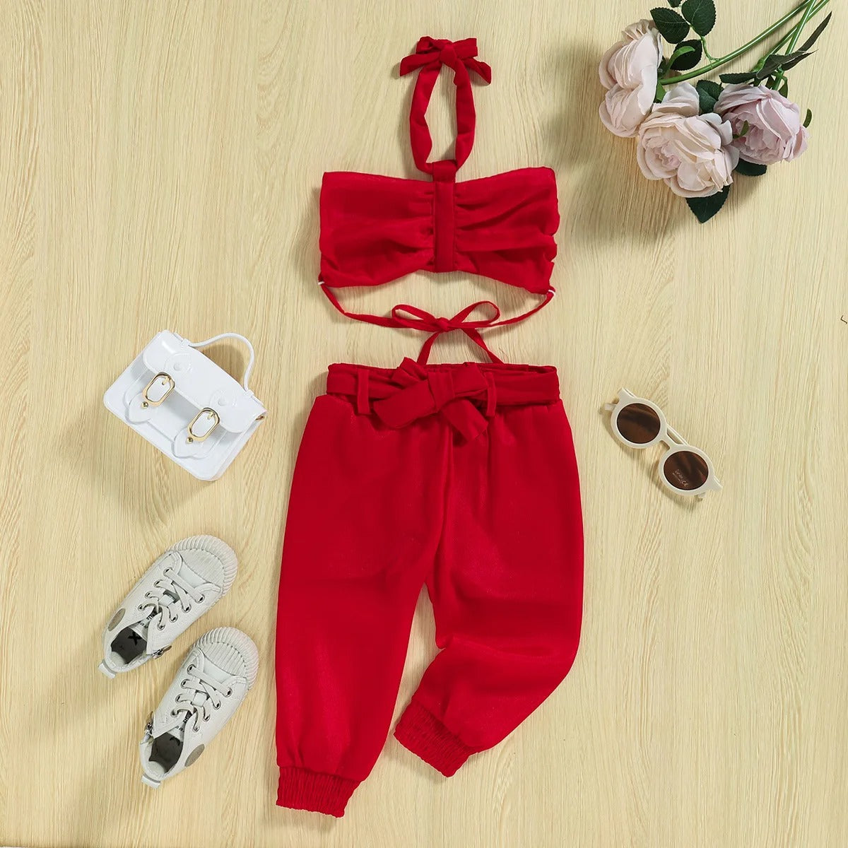 Front view of Pretty Party Fabulous Set – fashionable baby girl outfit by Ju Ju Jam