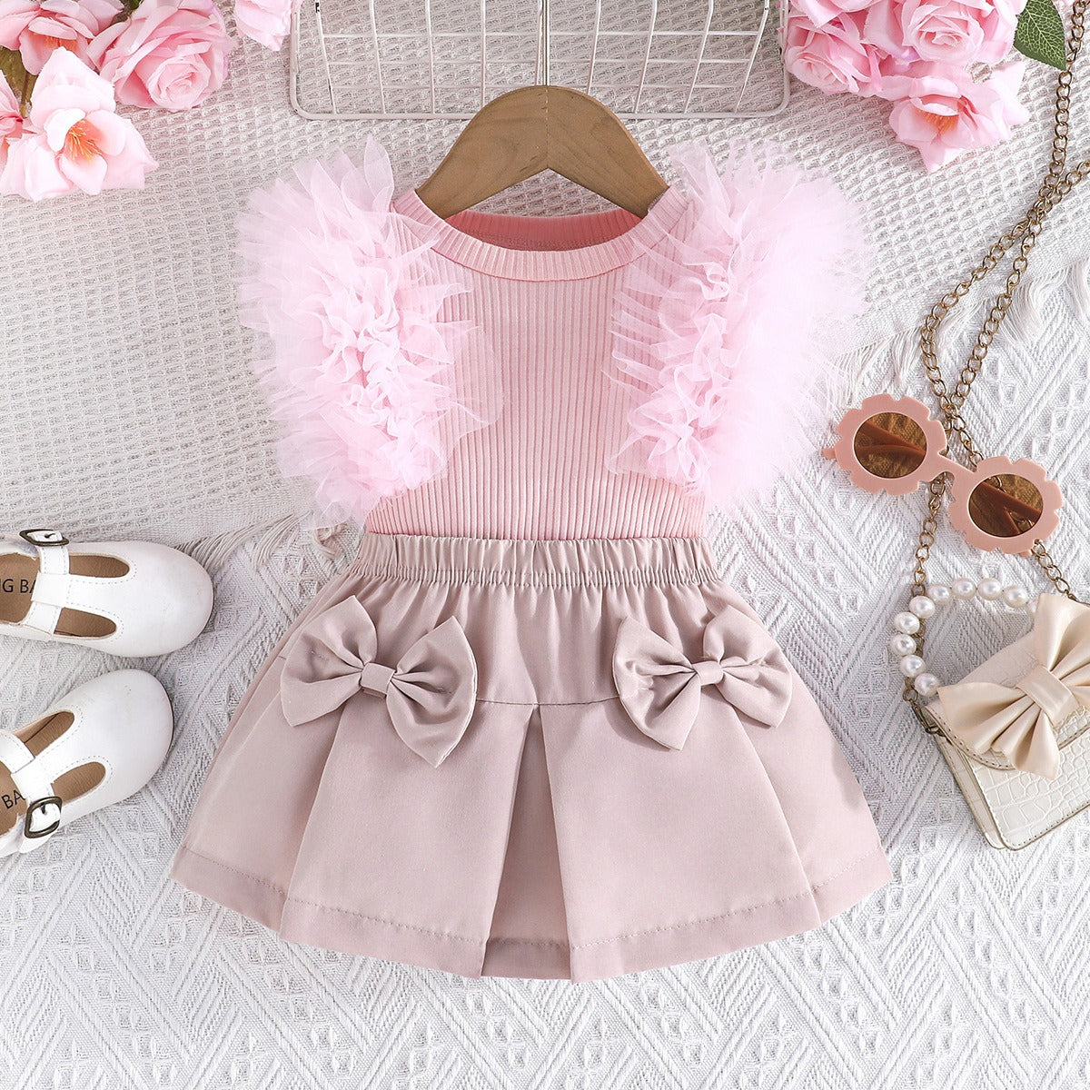 Diana Ruffled Girls Top And Skirt Set