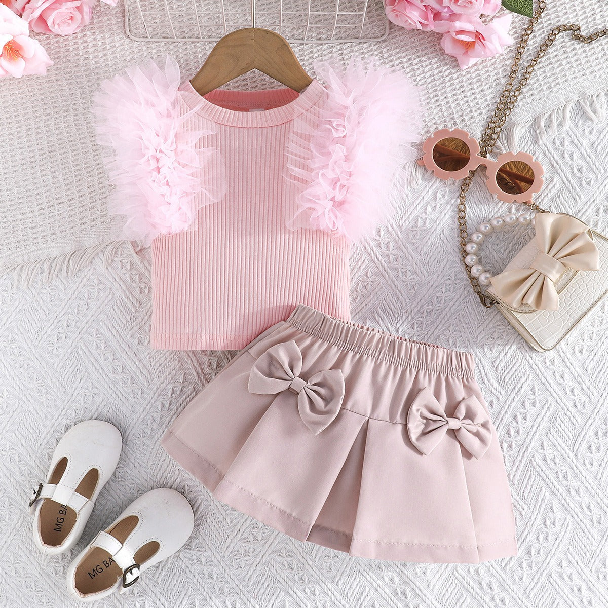 Diana Ruffled Girls Top And Skirt Set
