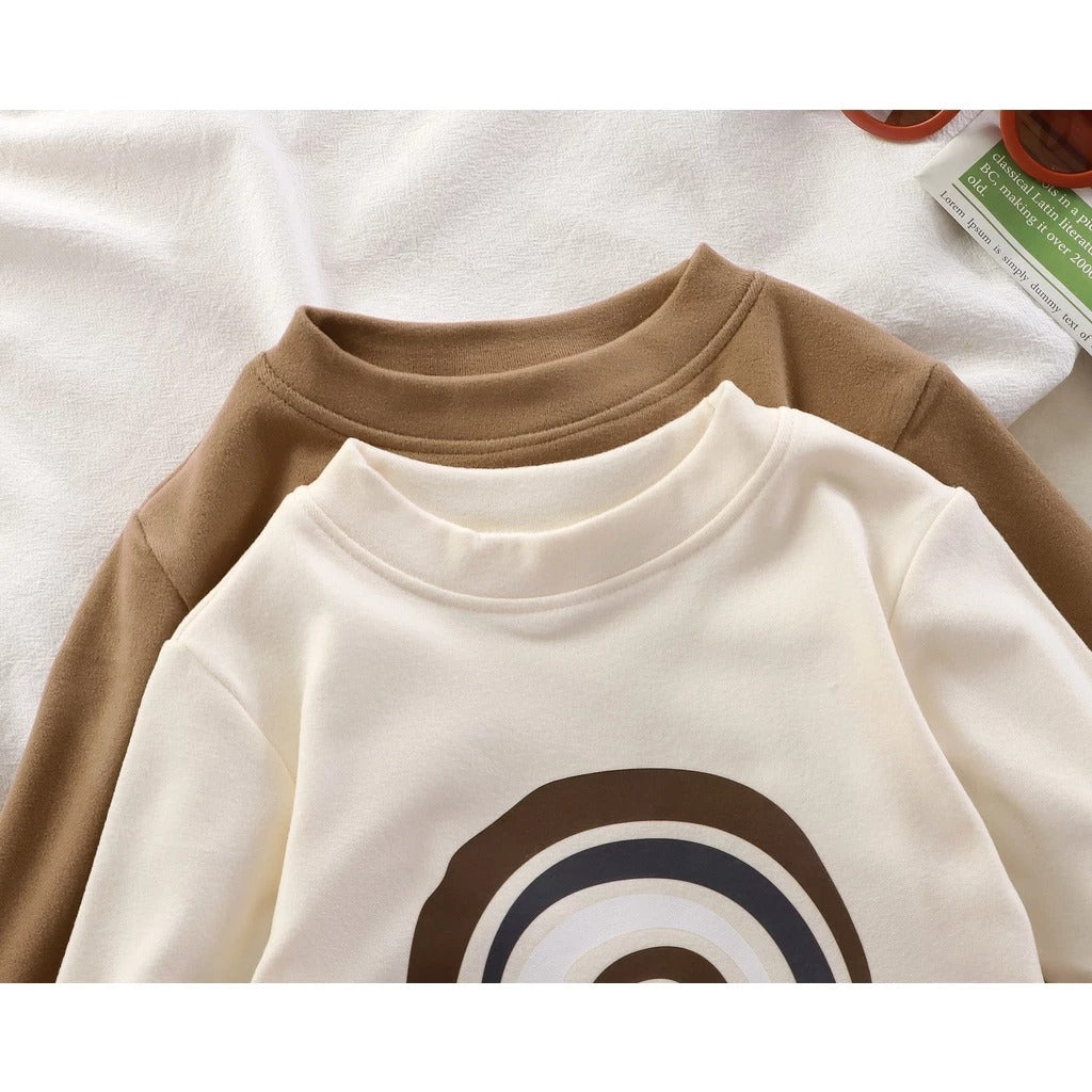 Cute girls top with Nordic rainbow print β Ju Ju Jam baby and kids clothing