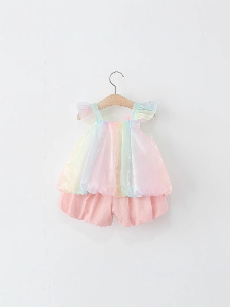 Soft Cotton Candy Floss Bunny Baby Girls Set by Ju Ju Jam – Stylish and comfy two-piece set for baby girls featuring a bunny print, perfect for newborns and toddlers.