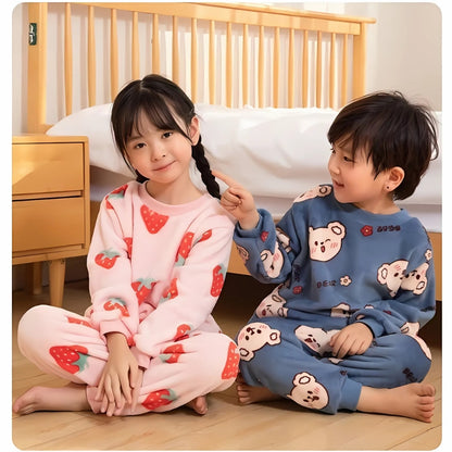 Adorable Berry Pink Girls Plush Co-ord Set, perfect for keeping your little one warm and stylish at Ju Ju Jam.