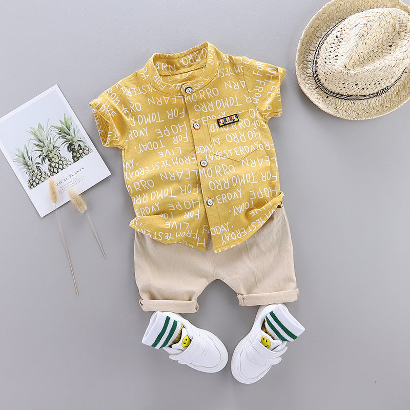 Ju Ju Jam Words Printed Shirt and Shorts Set: Cute and Playful Children's Outfit