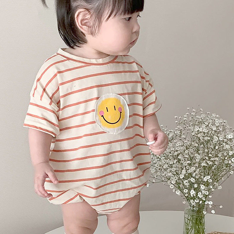 Adorable Striped Baby Romper by Ju Ju Jam