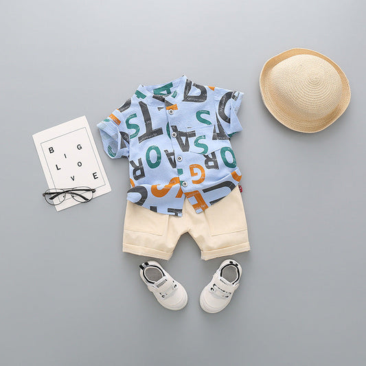 Adorable Blue Alphabet Printed Shirts and Shorts by Ju Ju Jam - Perfect for playful days