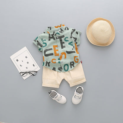 Adorable Green Printed Shirt and Shorts by Ju Ju Jam - Perfect for active little ones