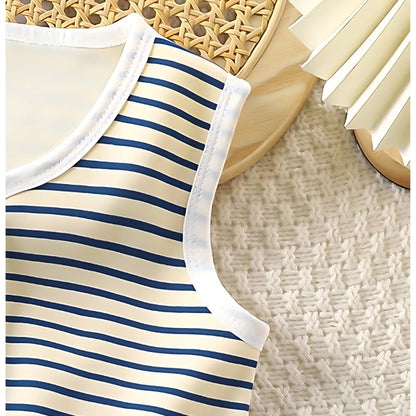 Ju Ju Jam Bold Striped Baby Girls Vest, ideal for creating trendy and vibrant outfits with ease.