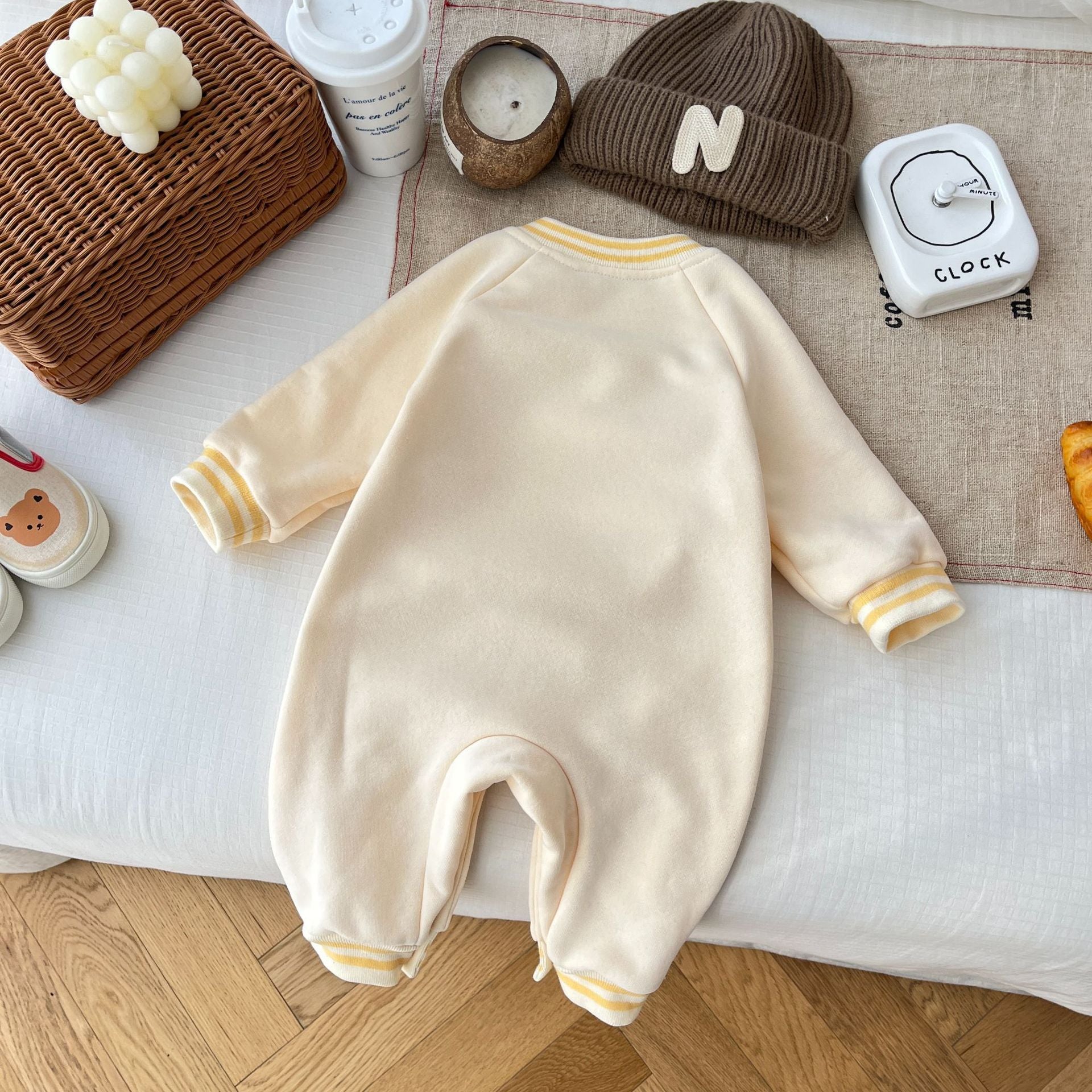 Ju Ju Jam Yellow Cartoon Cozy Romper - Back View