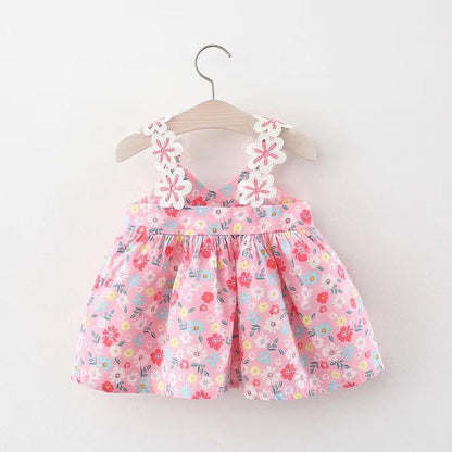 Pink Flowers Sleeves Dress for Babies and Kids - Ju Ju Jam Collection