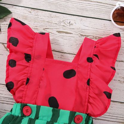Little Melon Baby Girls Romper with Headband