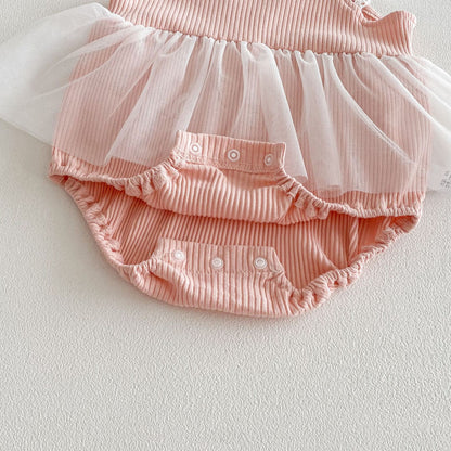 Arabella Blush Baby Girls Romper with Headband