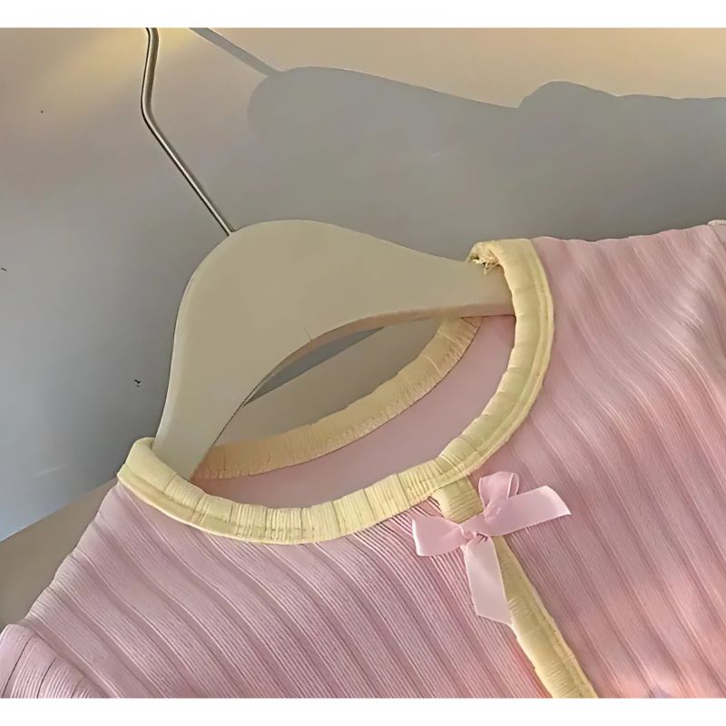 Ju Ju Jam Breathable Pink Bow Sweater Top for Girls, crafted with soft, airy fabric and a charming bow detail for added elegance.